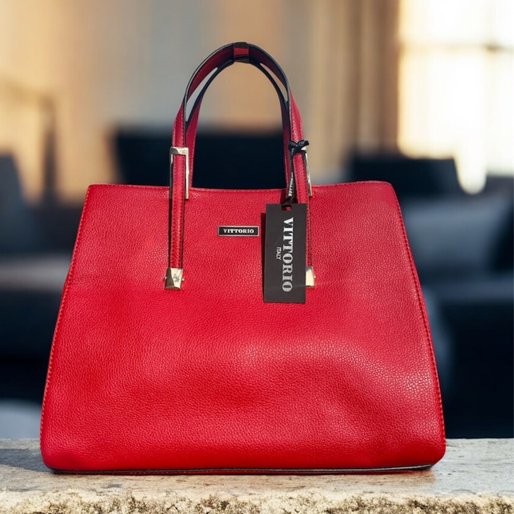 NWT Beautiful Red Vittorio Bag Tote Purse
